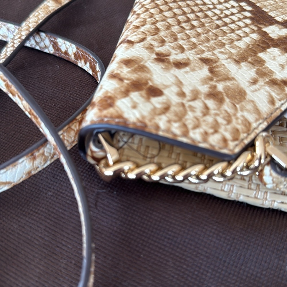 Michael Kors Straw Python Capsule Envelope Clutch. - image 3